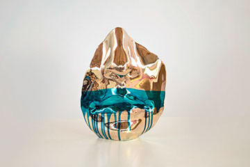 Giuseppe D'Angelo una scultura un viso in alabastro e bronzo 
