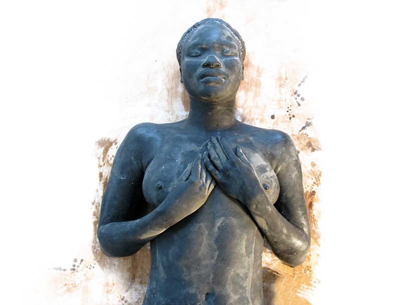 Giuseppe D'Angelo Scultura in cera nera realizzata per Vanessa Beecroft