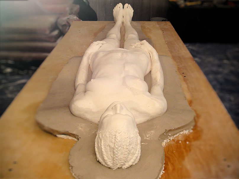 Giuseppe D'Angelo Scultura in cera nera realizzata per Vanessa Beecroft
