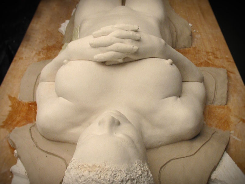 Giuseppe D'Angelo Scultura in cera nera realizzata per Vanessa Beecroft