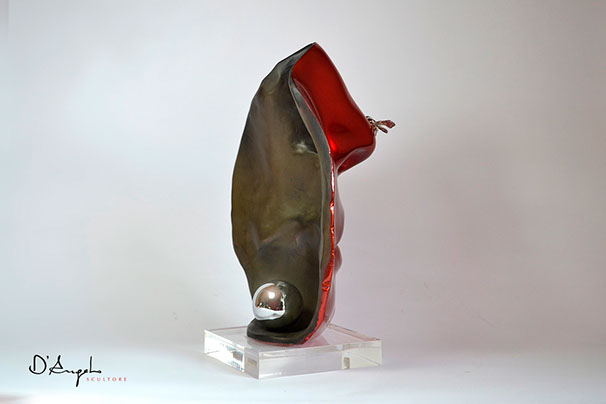 Giuseppe D'Angelo scultore opera in bronzo e tormalina nera