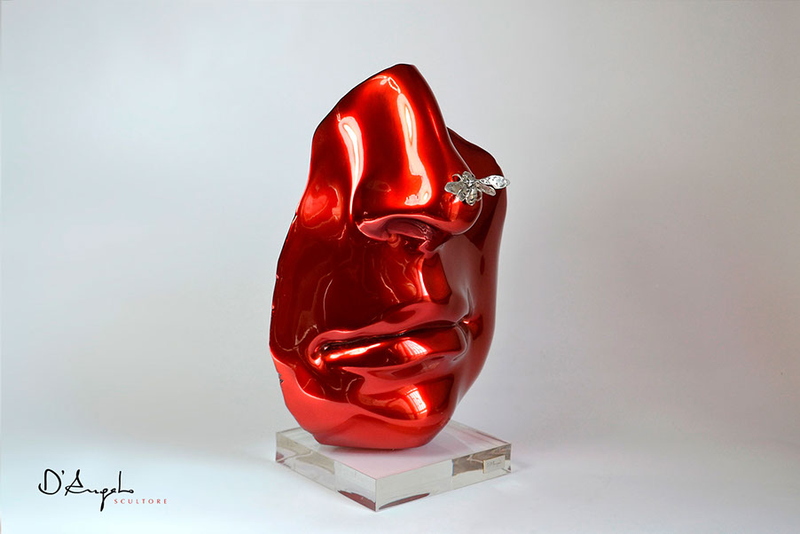 Giuseppe D'Angelo scultura in bronzo rosso