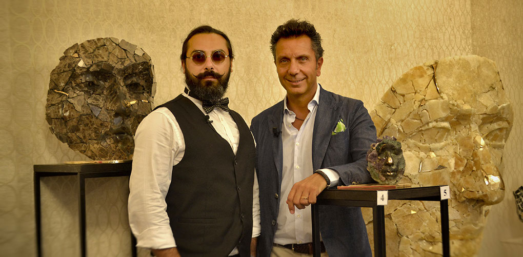 Gianluca Gaudio e lo scultore Giuseppe D'Angelo 