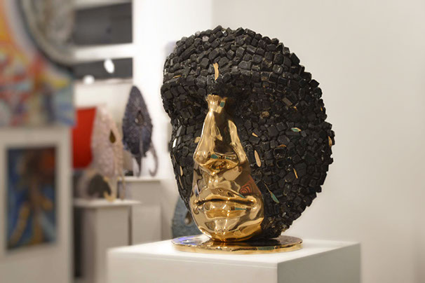 Giuseppe D'Angelo scultore opera in bronzo e tormalina nera