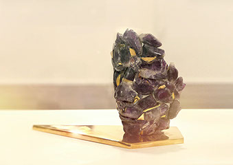 Giuseppe D'Angelo scultura in ametista e bronzo